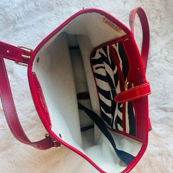Dooney & Bourke Zebra Print Tote with Red Accents - Picture 8 of 11